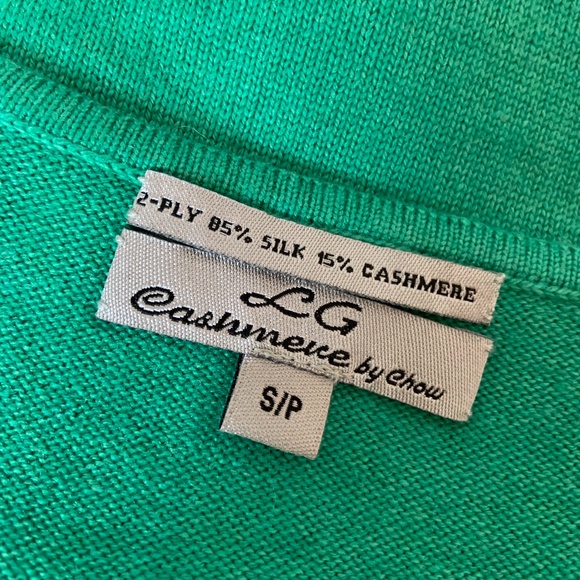 Green Sleeveless Tank by LG Cashmere by Chow -85% SILK, 15% CASHMERE - Picture 3 of 3
